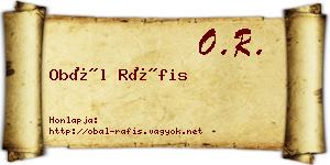 Obál Ráfis névjegykártya